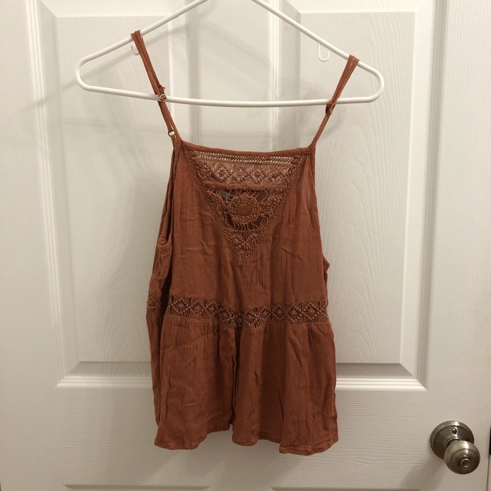 Burnt Orange Low-Back Tank Top